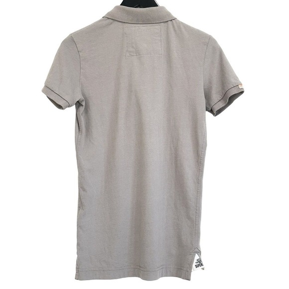 Superdry Men's Superdry Logo Gray Short Sleeve Classic Polo Shirt Size S NWT $70 - Picture 3 of 6